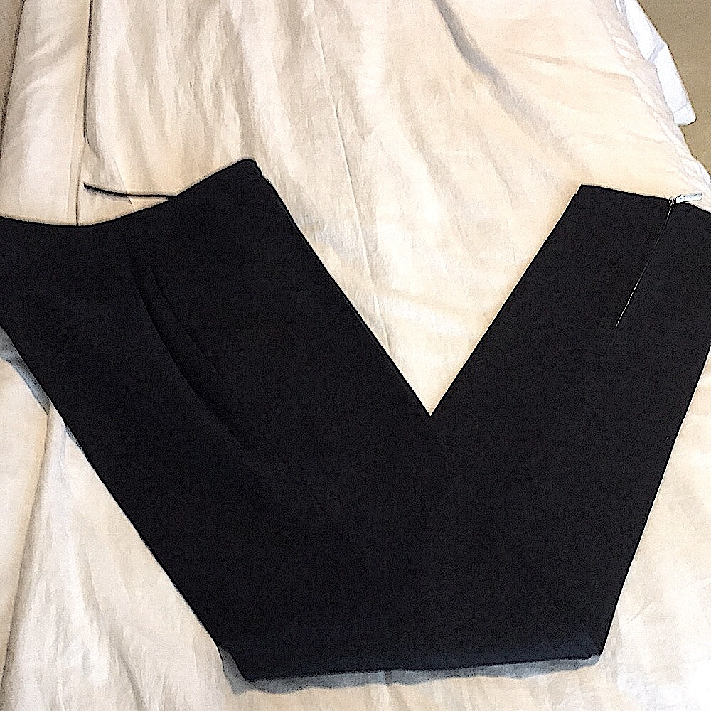 Jil Sander Black Straight Leg Wool Twill  Slacks